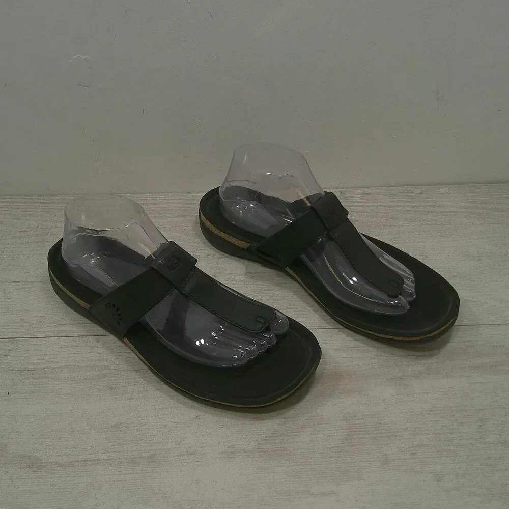 Keen Ana Cortez Leather Relaxed Casual Comfort Flip Flop Sandal Black Size 10